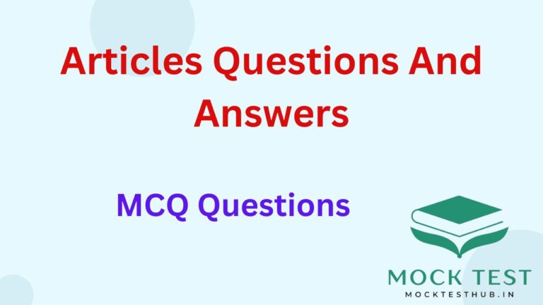 Articles Questions And Answers